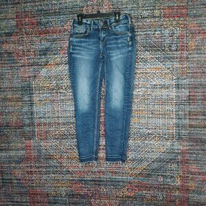 Silver Jeans womens dark distressed Suki frayed mid ankle skinny 26x26 EUC